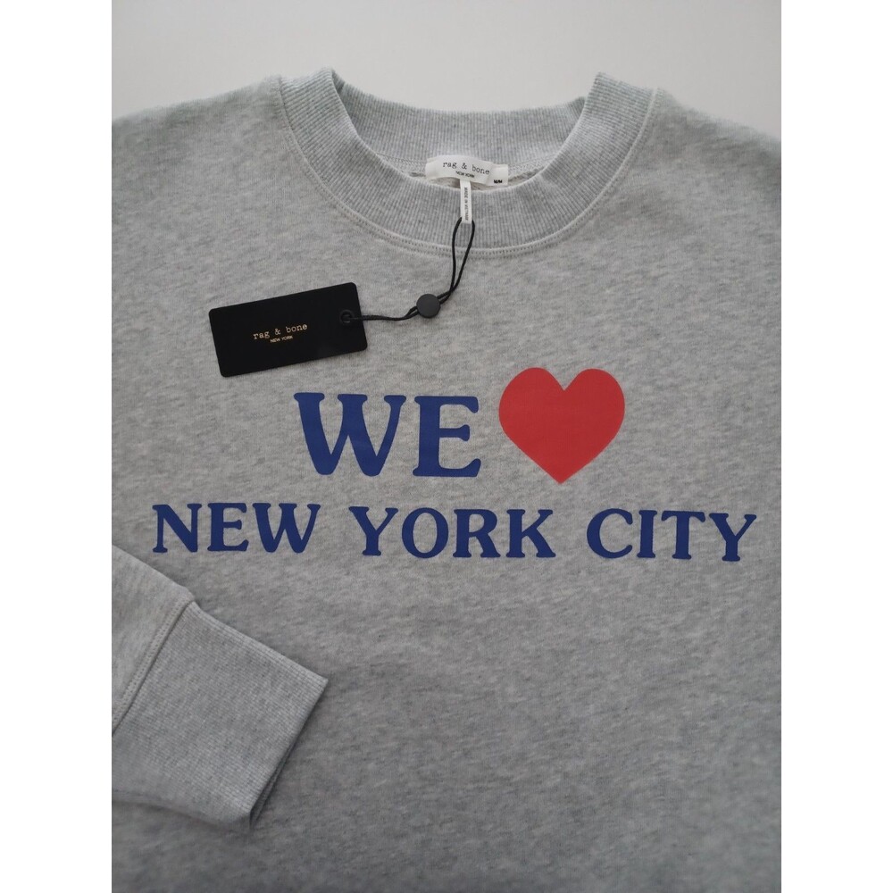 Rag & Bone NYC‎ New York Sweatshirt Heather Gray Atheisure Oversized Streetwear